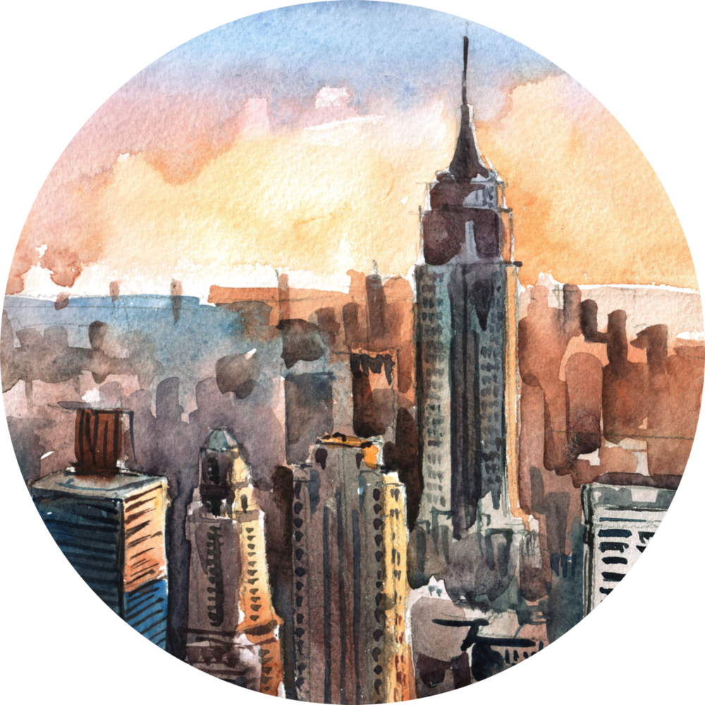 New York Glass Wall Art