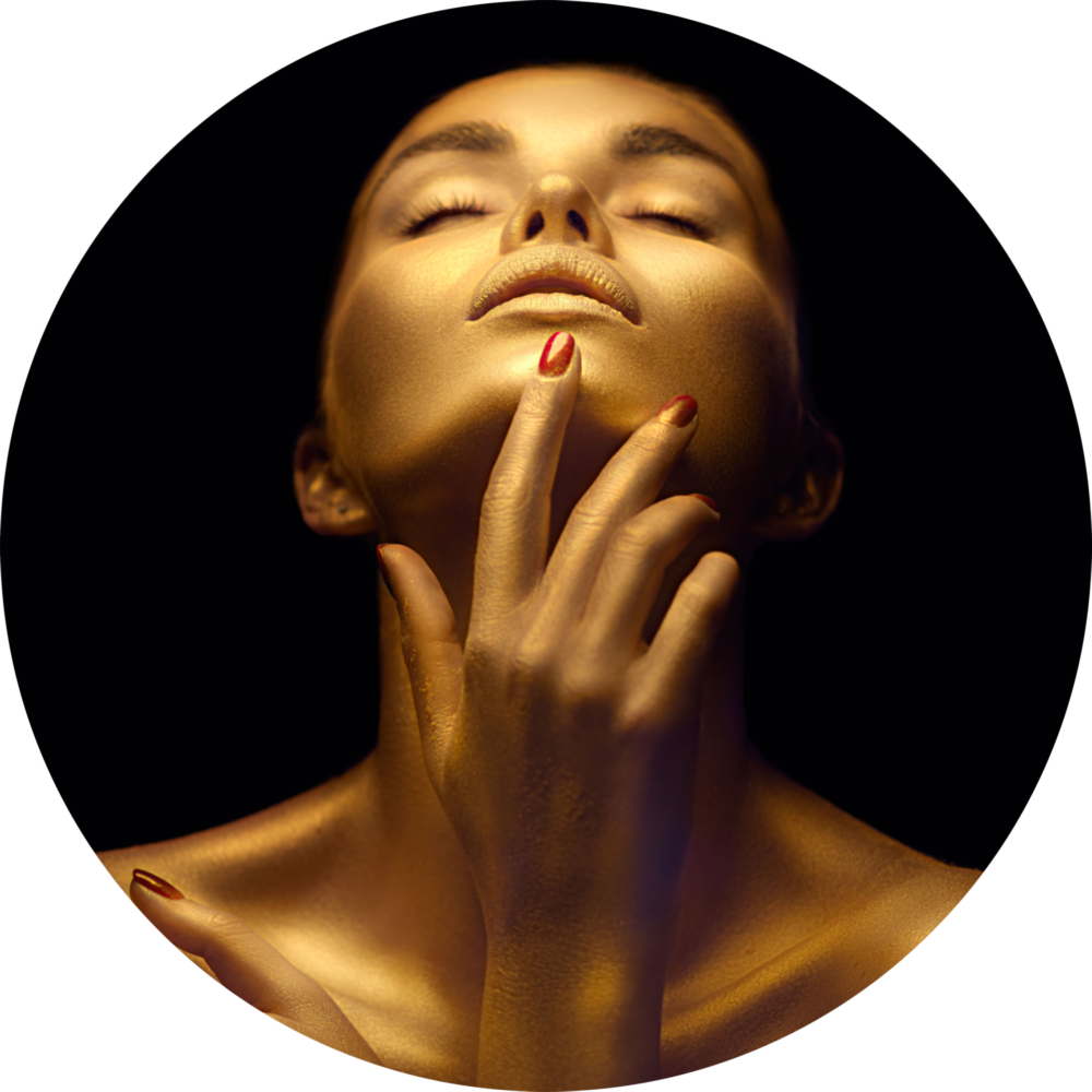 Gold Woman Glass Wall Art