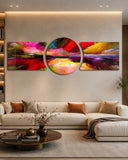 Vivid Painted Horizon Color Storm 3 Piece Glass Wall Art