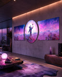 Astronaut and Butterfly Pink Dream 3 Piece Glass Wall Art