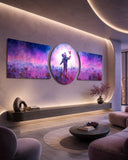 Astronaut and Butterfly Pink Dream 3 Piece Glass Wall Art