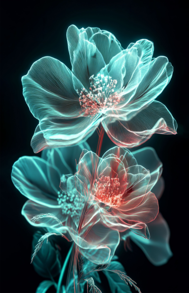 Flowers Blooming in the Light Glass Wall Art || Designer Collection