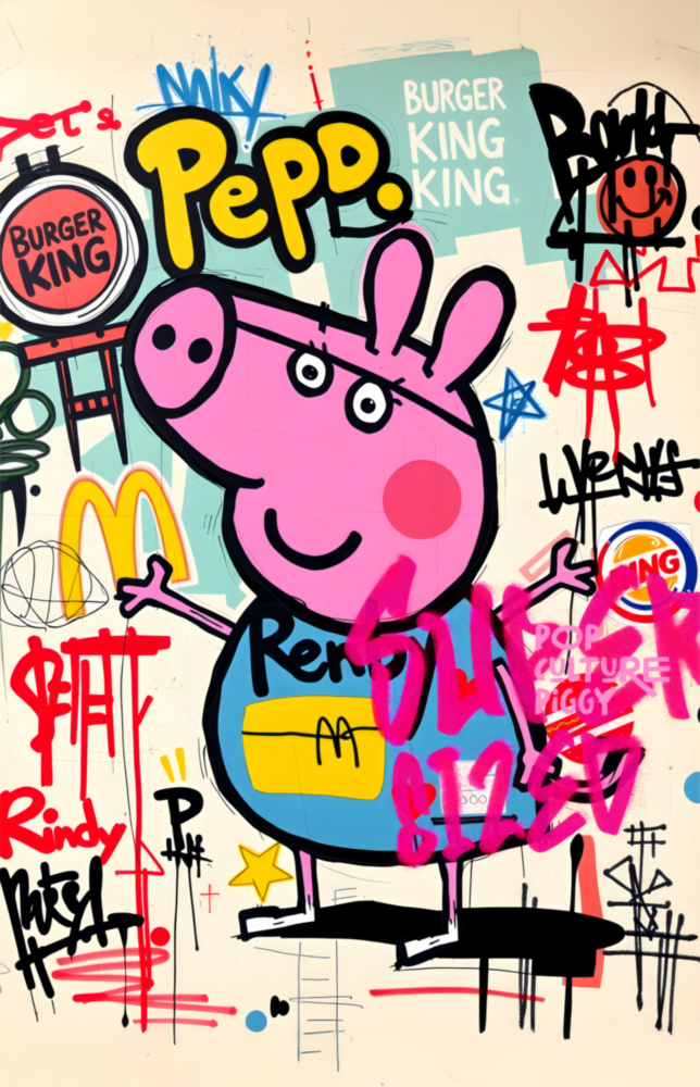 Urban Peppa Glass Wall Art || Designer Collection
