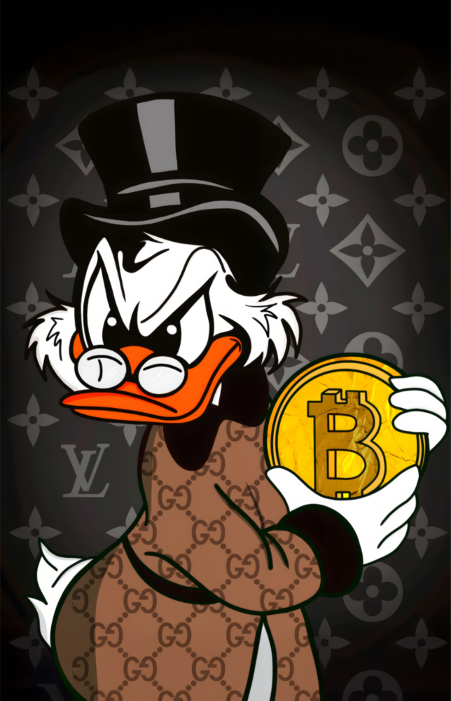 Crypto Rich Scoundrel Glass Wall Art || Designer Collection