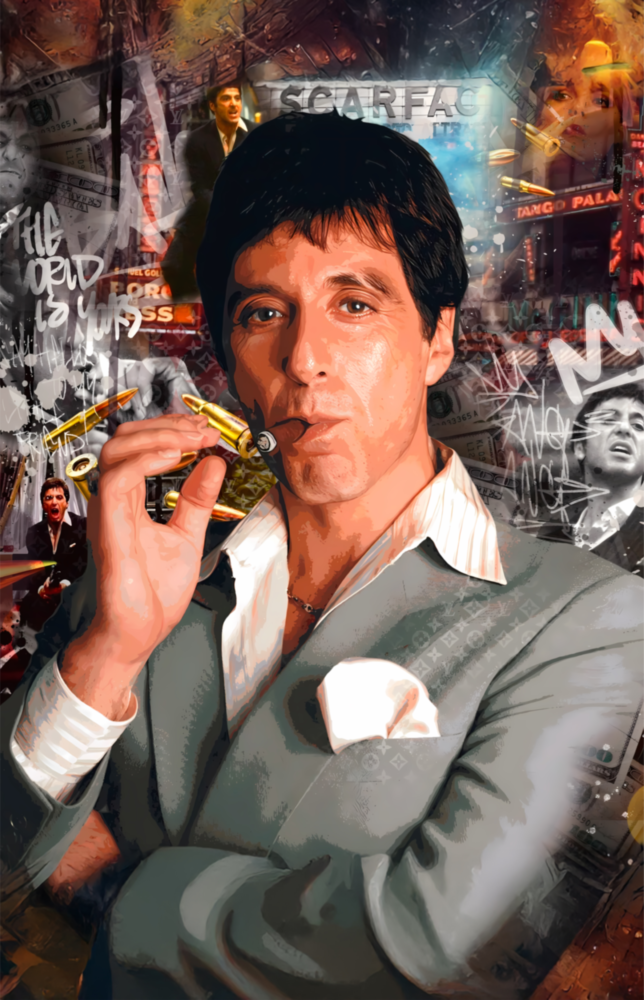 Scarface Tony Montana Glass Wall Art || Designer Collection