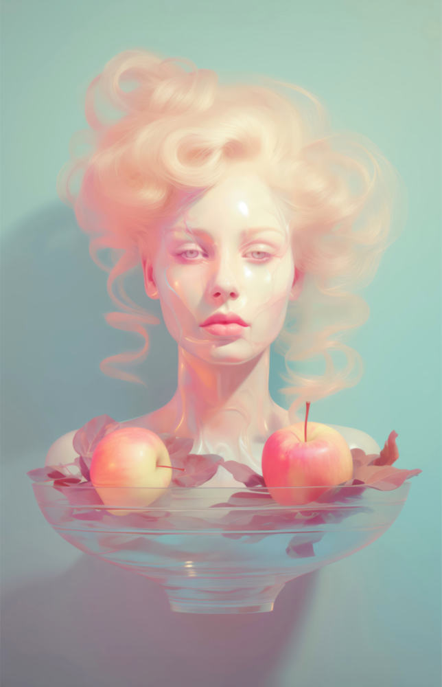 Apple Tranquility Glass Wall Art || Designer Collection