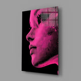 Pink with Dots Glass Wall Art || Designer Collection