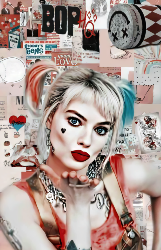 Harley Quinn Glass Wall Art