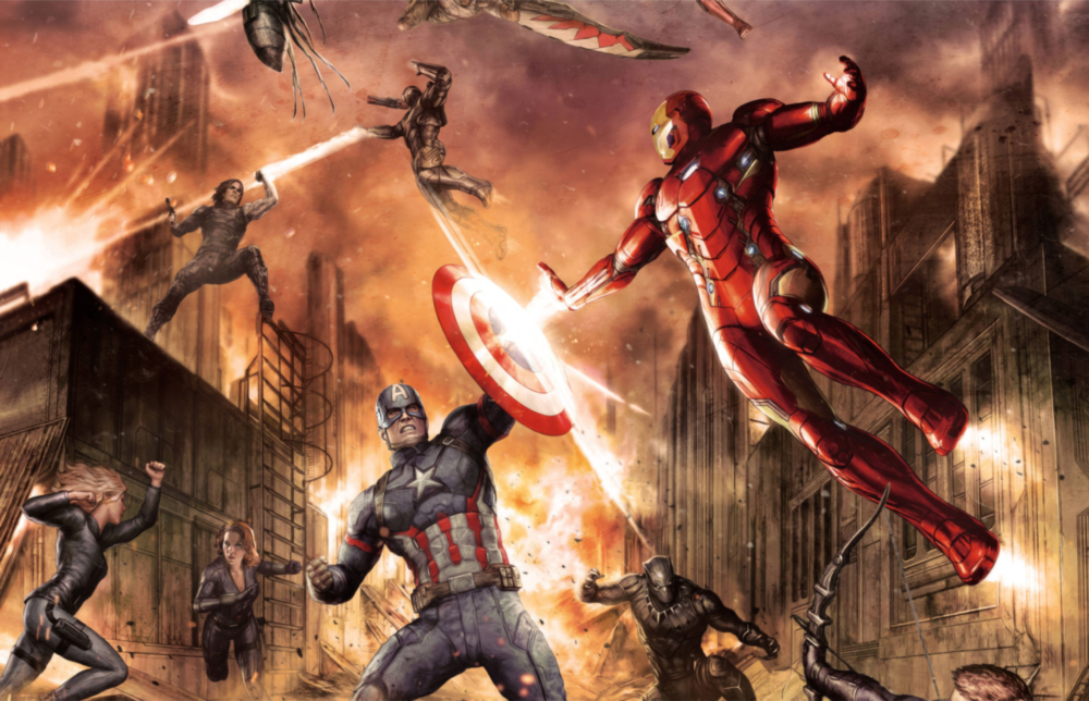 Captain America vs Iron Man Glass Wall Art