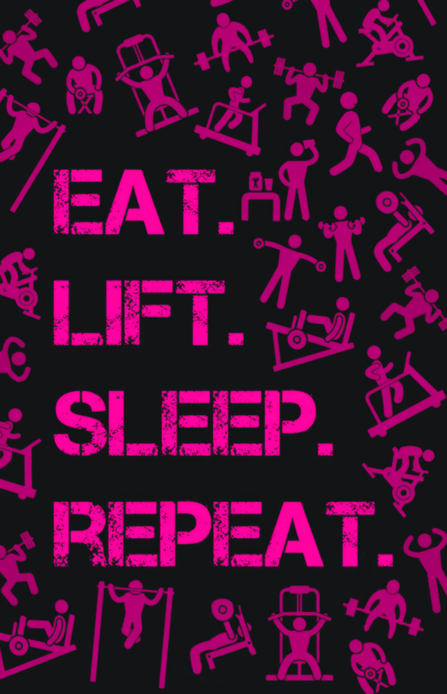 Eat, Lift, Sleep Glass Wall Art