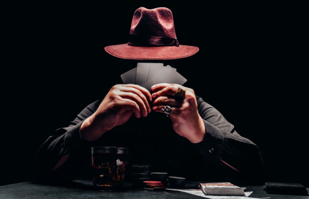 The Mysterious Gambler Glass Wall Art