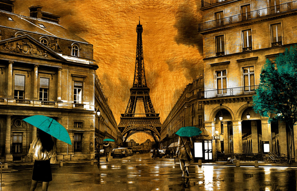 Eiffel Tower Glass Wall Art