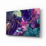 Ethereal Purple Swirls Glass Wall Art