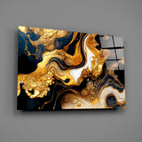 Ethereal Gold Swirls Glass Wall Art