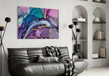 Ethereal Purple Swirls Glass Wall Art