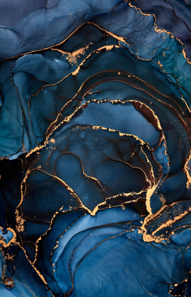 Elegant Navy Blue Abstract Glass Wall Art