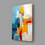 Abstract Color Block Glass Wall Art