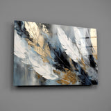 Elegant Feather Abstract Glass Wall Art