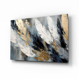 Elegant Feather Abstract Glass Wall Art