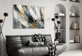 Elegant Feather Abstract Glass Wall Art