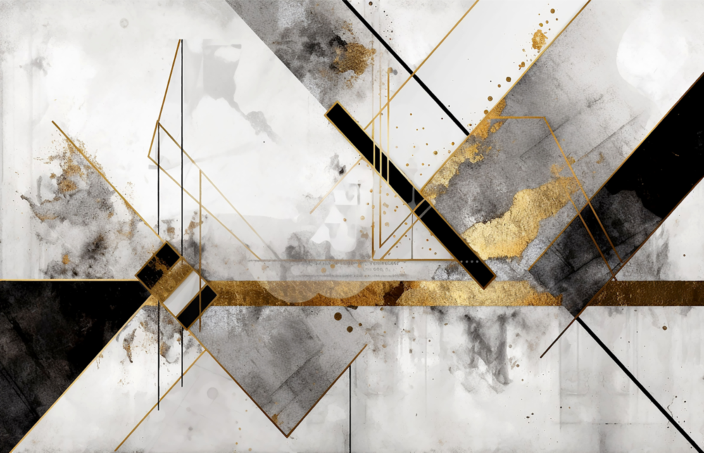 Elegant Marble & Gold Geometric Glass Wall Art