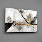 Elegant Marble & Gold Geometric Glass Wall Art