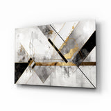 Elegant Marble & Gold Geometric Glass Wall Art