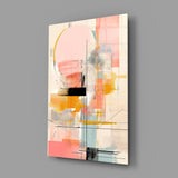 Abstract Harmony in Pastels Glass Wall Art