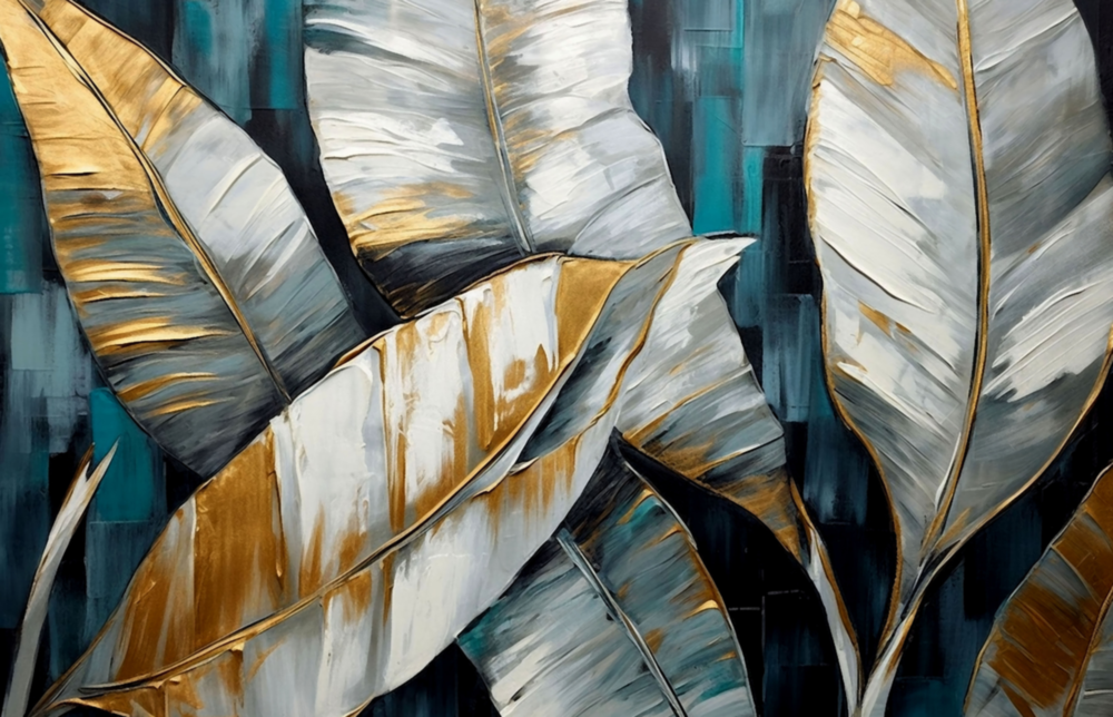 Elegant Banana Leaf Glass Wall Art