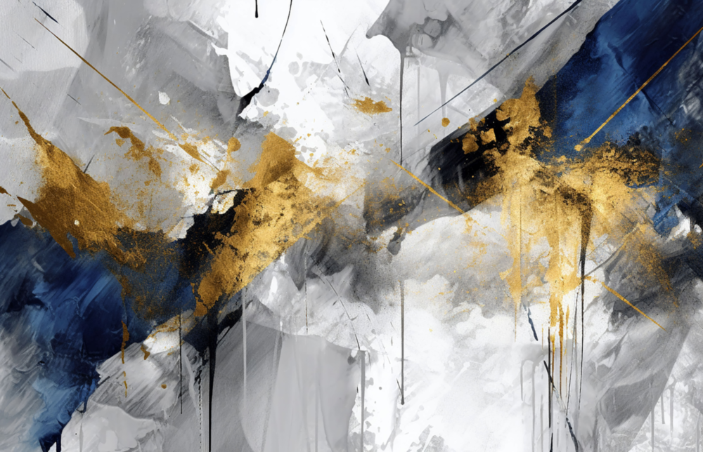Elegant Gold Splash Abstract Glass Wall Art