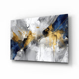 Elegant Gold Splash Abstract Glass Wall Art