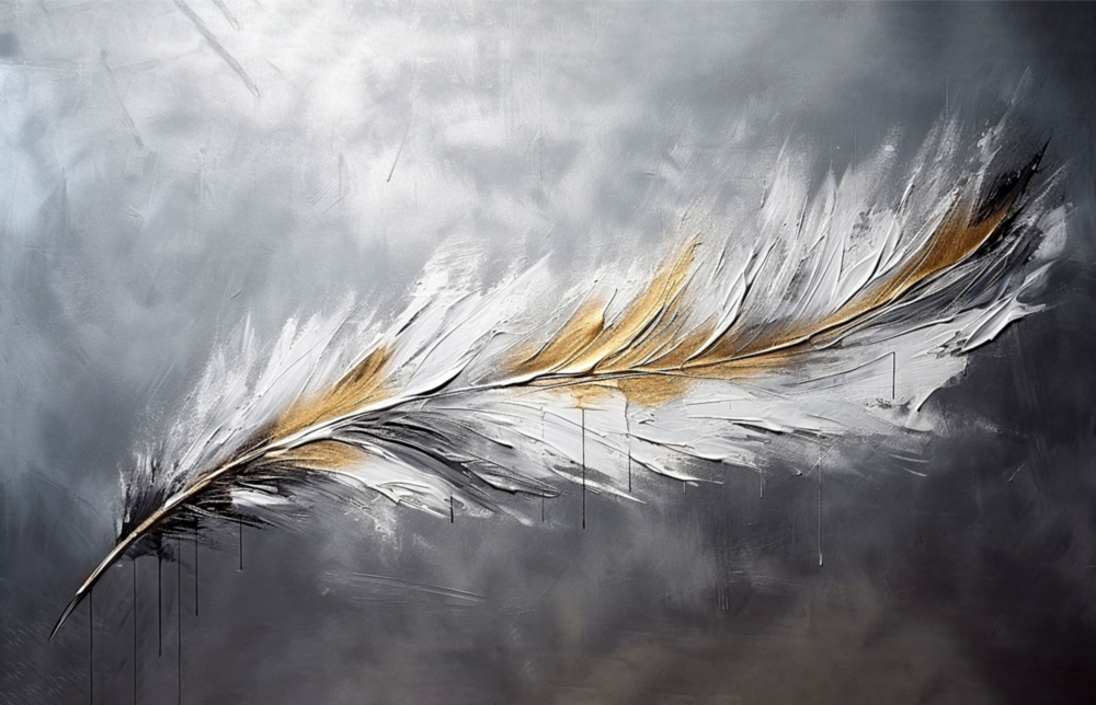 Elegant Feather on Glass Wall Art