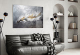 Elegant Feather on Glass Wall Art