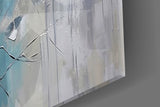 Elegant Blue Blossoms Glass Wall Art