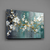 Elegant Blossoms on Glass Wall Art