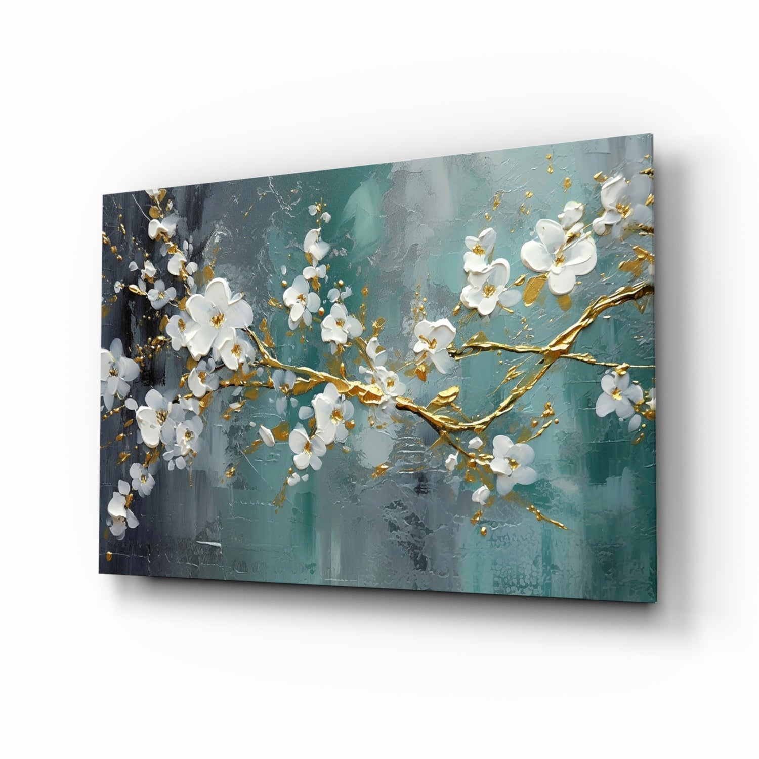 Elegant Blossoms on Glass Wall Art
