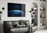 Stellar Earth Horizon Glass Wall Art