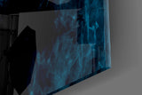 Eclipse Blue Flame Glass Wall Art
