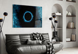 Eclipse Blue Flame Glass Wall Art
