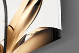Elegant Black & Gold Peony Glass Wall Art