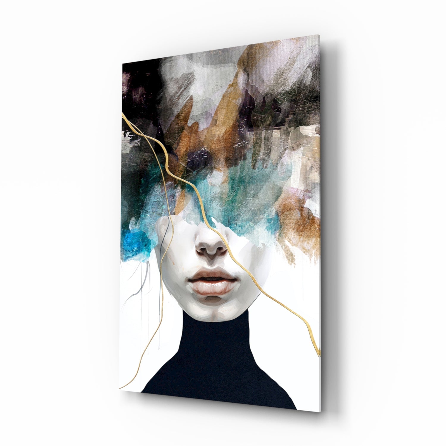 Ethereal Abstract Portrait Glass Wall Art