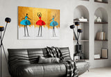 Elegant Ballet Dancers Triptych Glass Wall Art