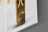 Elegant Gold Tulips in Vases Glass Wall Art