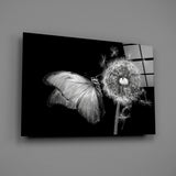 Butterfly & Dandelion Glass Wall Art