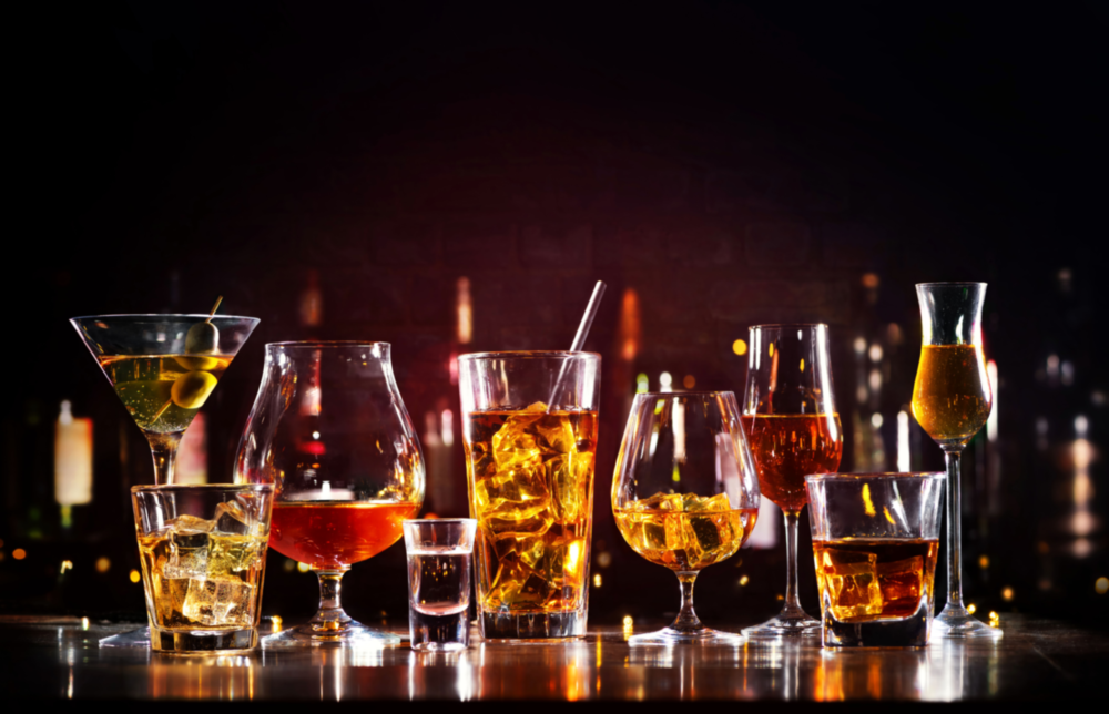 Elegant Cocktail Glasses Glass Wall Art