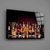 Elegant Cocktail Glasses Glass Wall Art