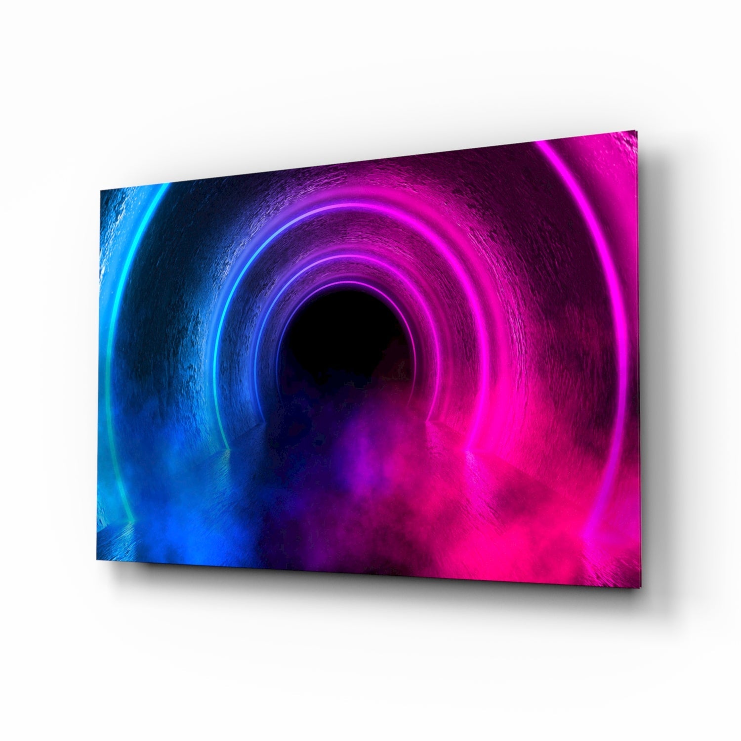 Neon Portal Glass Wall Art