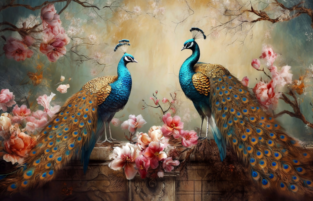 Peacock Glass Wall Art