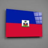 Haiti Flag Glass Wall Art
