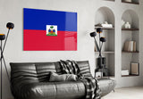Haiti Flag Glass Wall Art